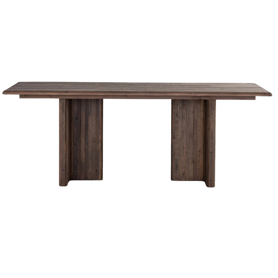 Burnt Wood Natural Dining Table 80"