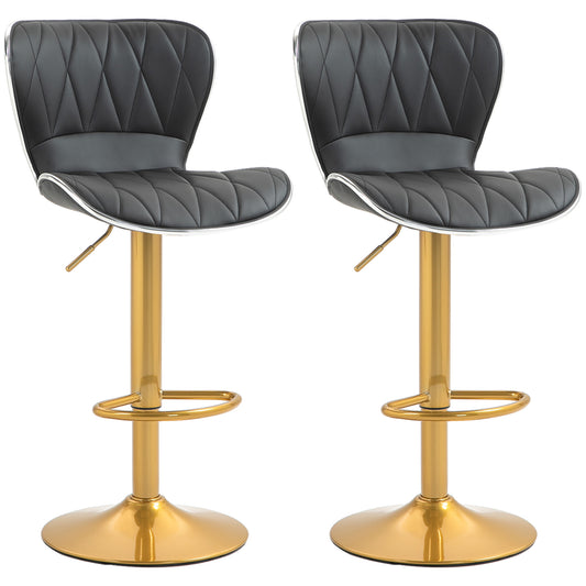 Counter Height Bar Stools Set of 2, Adjustable Height with Swivel Seat