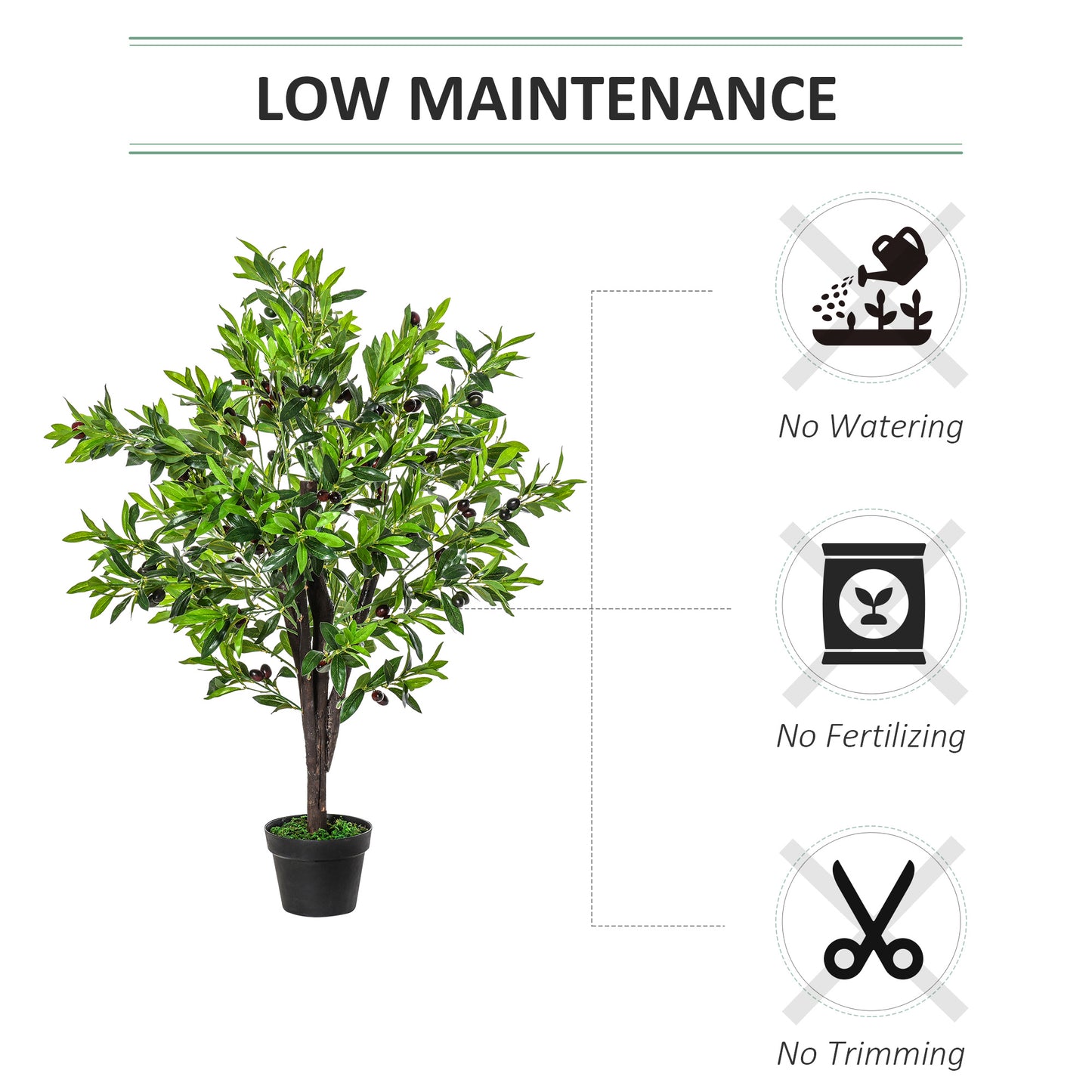 4FT Artificial Olive Tree, Faux Decorative Plant in Nursery Pot for Indoor or Outdoor Décor, Green