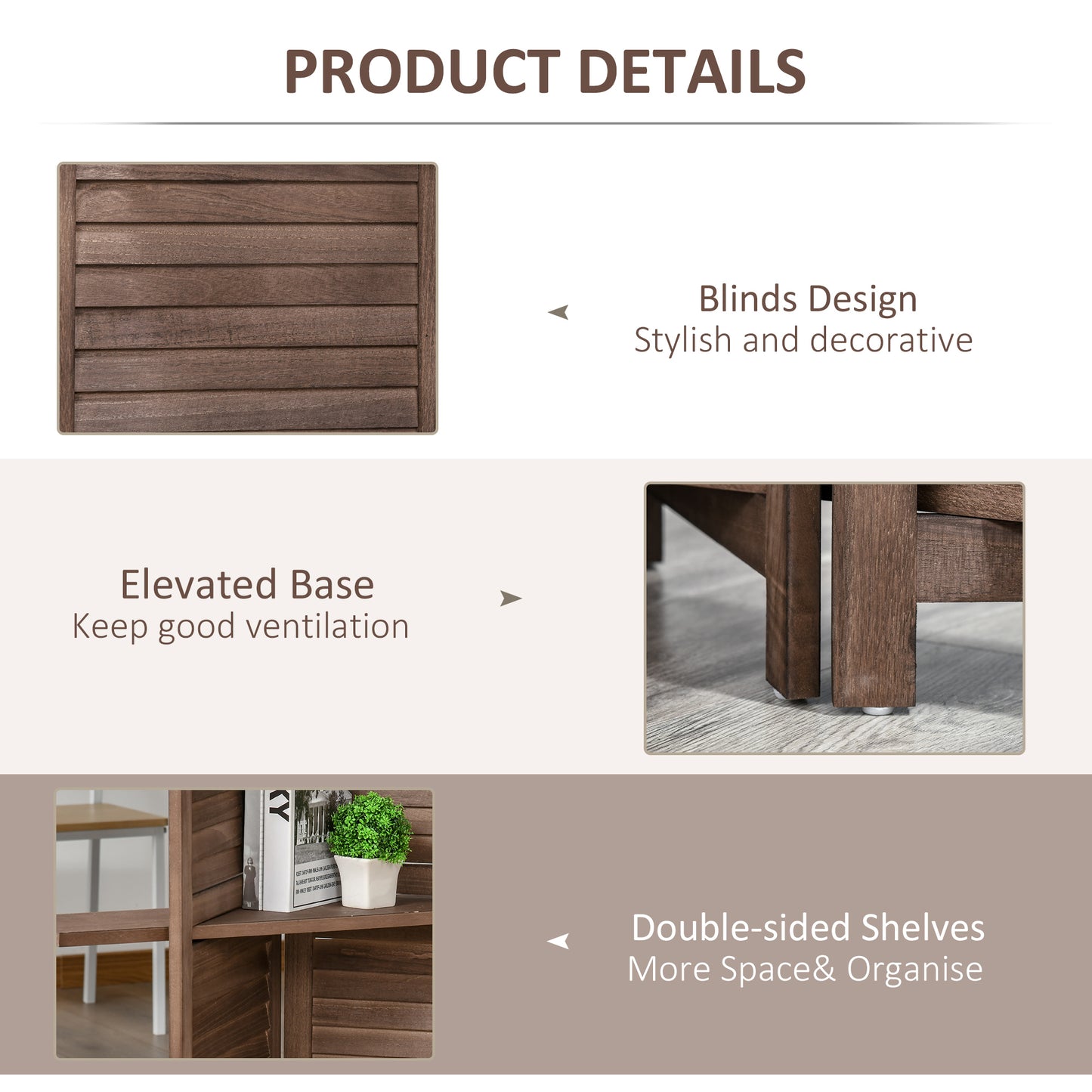 5.6' 4 Panel Room Divider, Folding Wall Divider, Indoor Privacy Screen for Home Office, Walnut Brown