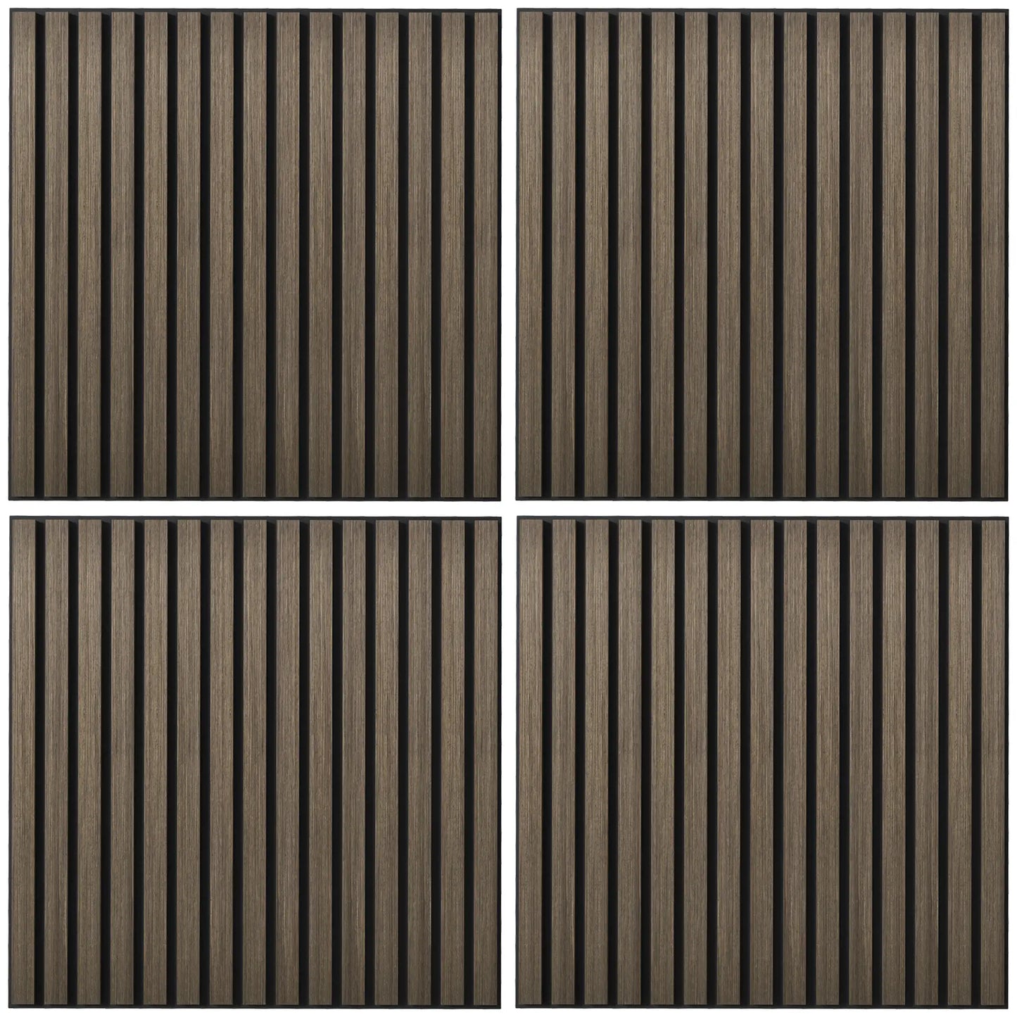 24"x24" Wood Panels Wall Decor,Sound Absorbing Slat Wall For Interior Wall Decor, in Brown