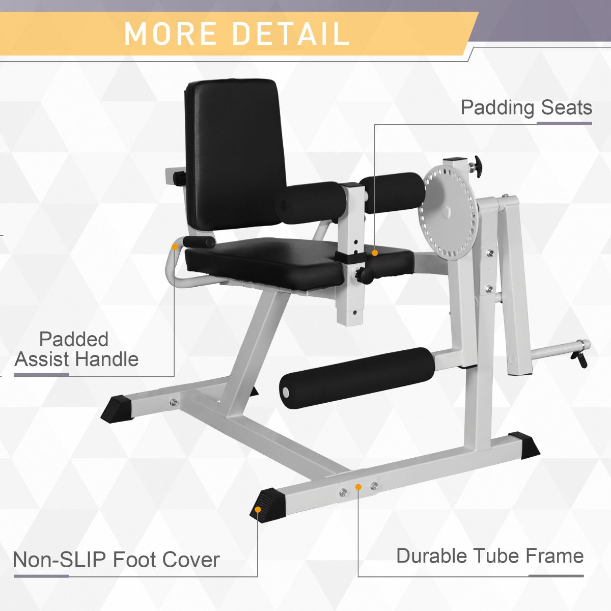 Seated Leg Extension Machine, Adjustable Leg Machine with Plate Loaded, Leg Rotary Extension, Home Gym Weight Machine