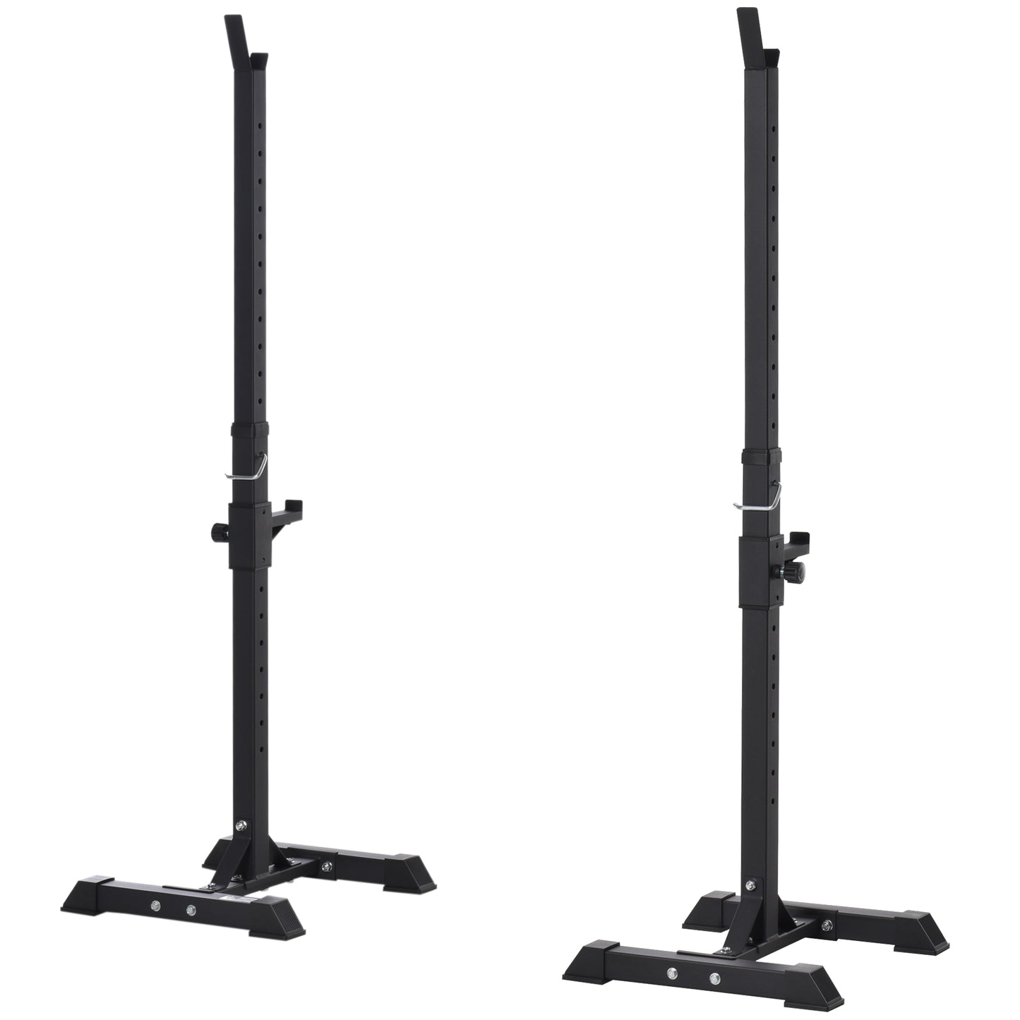 Adjustable Stable Power Squat Stand Portable 2 Bars Barbell Holder Weight Rack Black