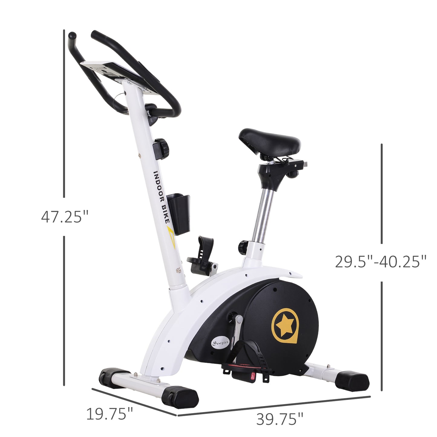 Upright Exercise Bike, 8-Level Magnetic Resistance Stationary Bike, Cardio Workout Equipment with Adjustable Seat, LCD Monitor and Phone Holder