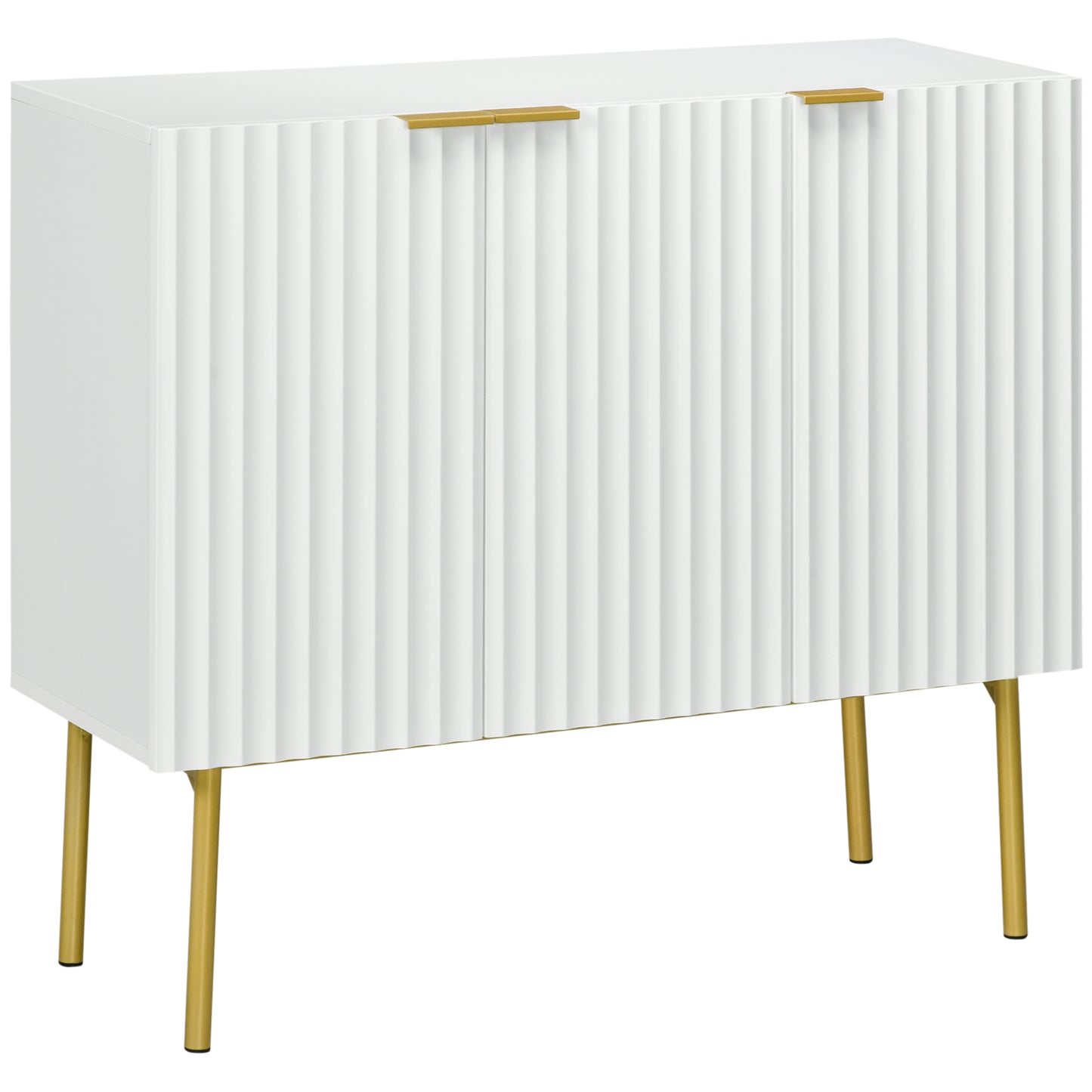 Modern Storage Cabinet Sideboard Buffet with Gold Legs for Living Room, Dining Room or Hallway White