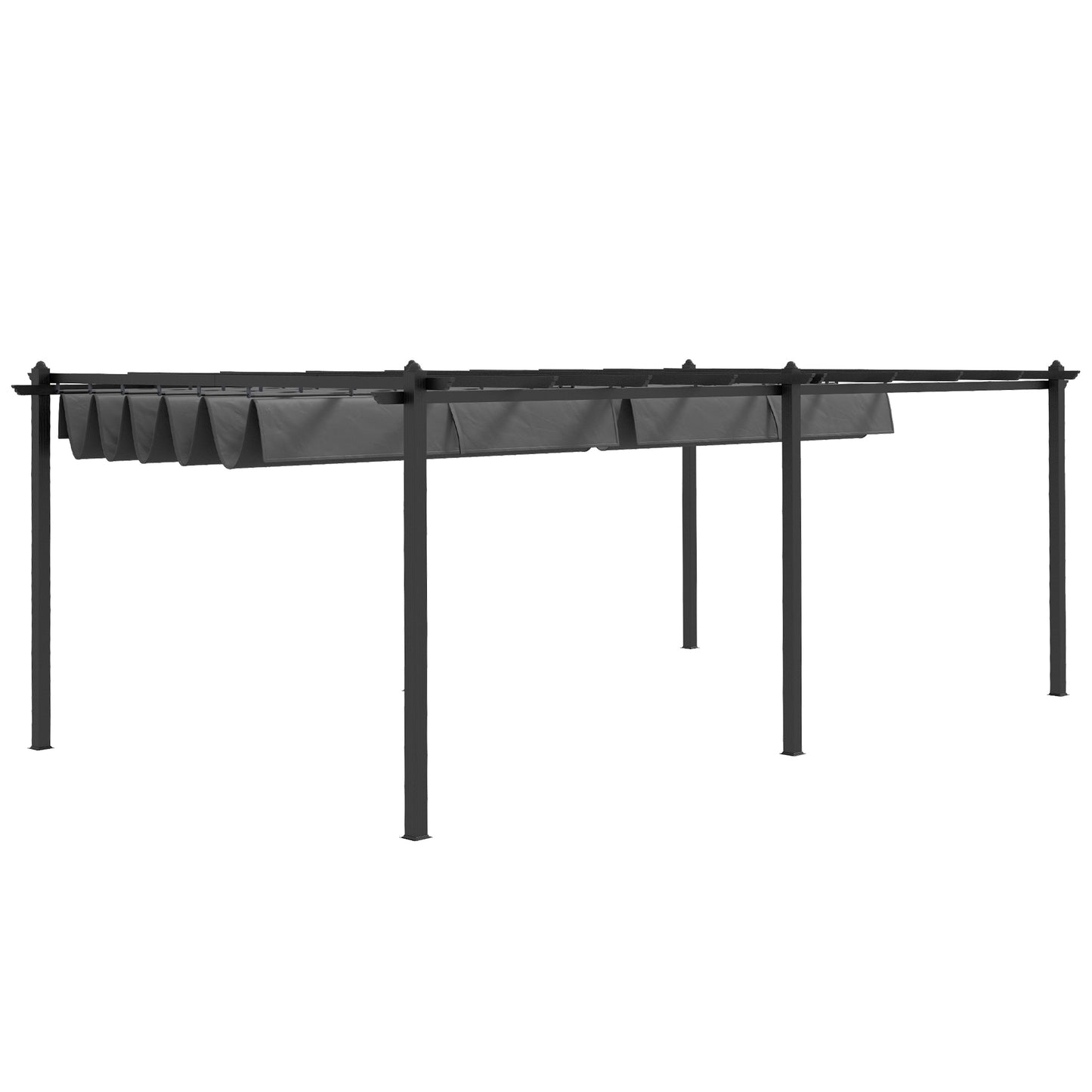 11.7' x 19.6' Retractable Pergola Canopy, Aluminum Pergola for Grill, Patio, Garden, Deck