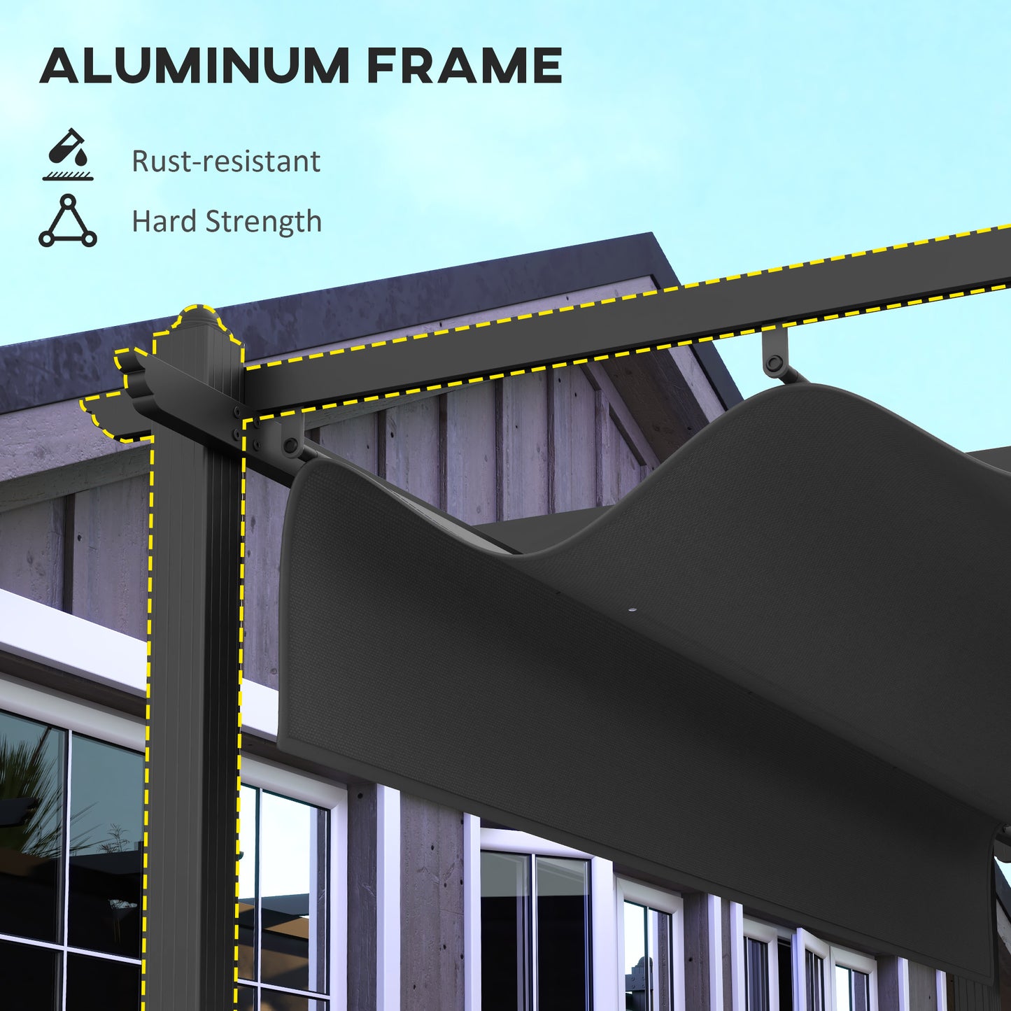 11.7' x 19.6' Retractable Pergola Canopy, Aluminum Pergola for Grill, Patio, Garden, Deck