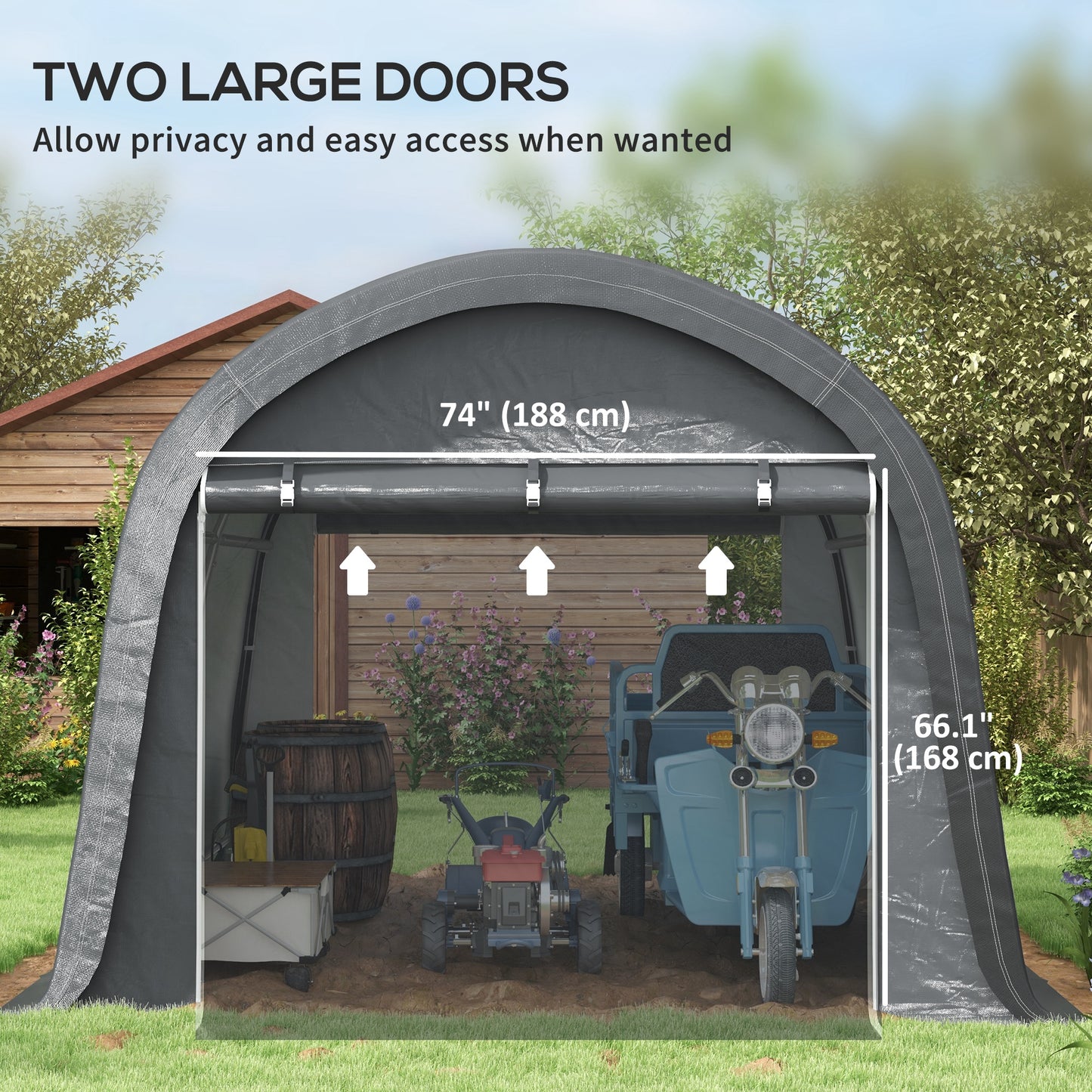 10' x 10' Outdoor Storage Tent, Heavy Duty and Waterproof Portable Shed for Bike, Motorcycle & Garden Tools