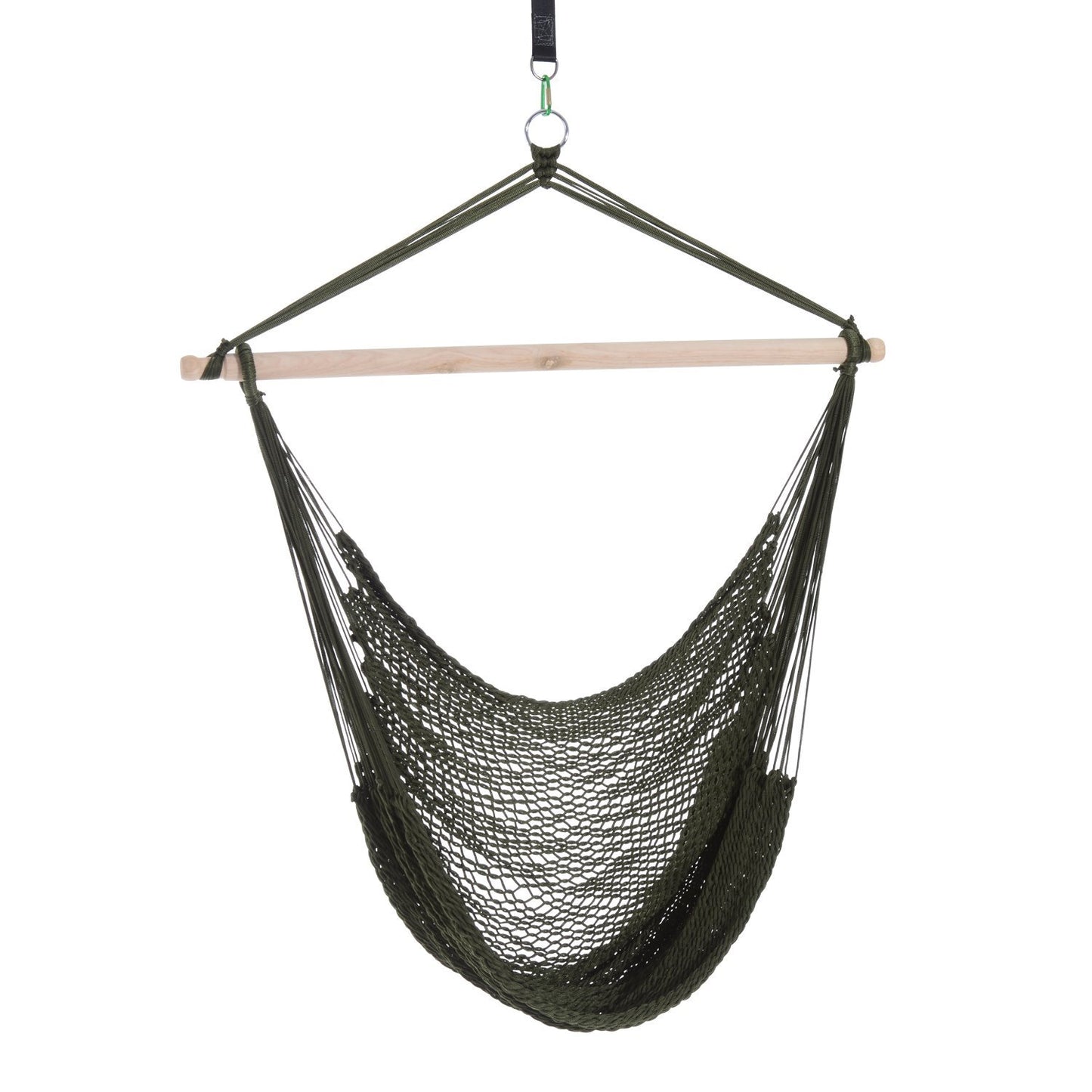 Outsunny Portable Hammock Chair, Hanging Woven Hammock Swing Chair Sleeping Bed for Outdoor Garden Yard Camping, Army Green