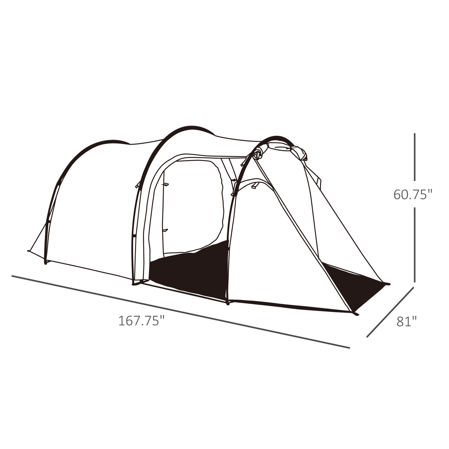 Pop Up Camping Tent with Vestibule Waterproof Tent for 2-3 Person,Dark Green