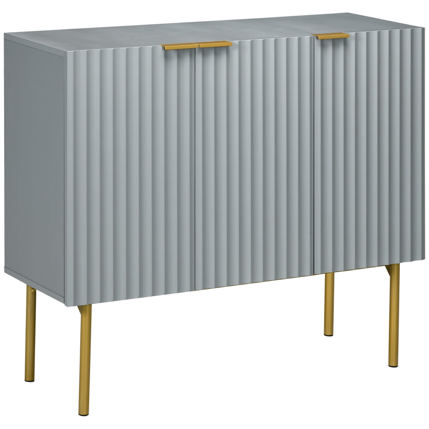 Modern Storage Cabinet Sideboard  with Gold Legs for Living Room Dining Room or Hallway Grey