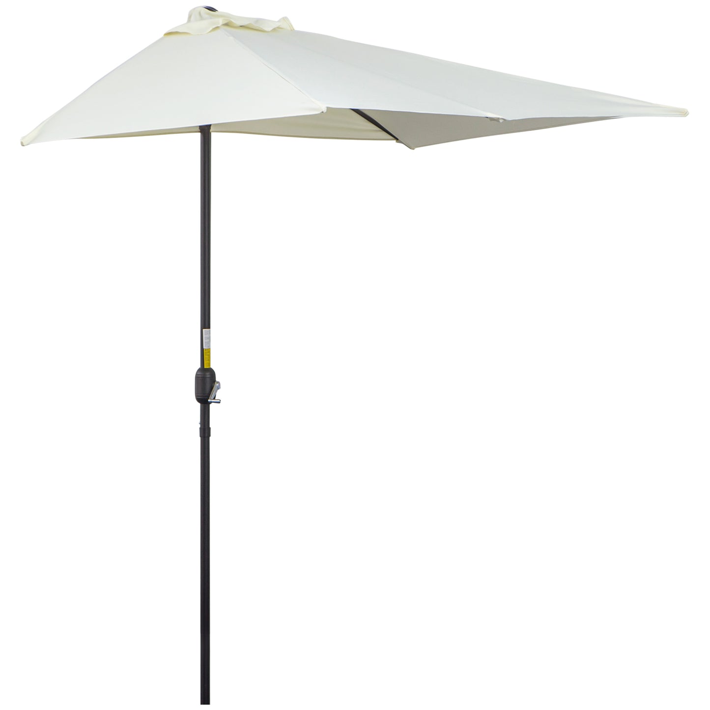 8ft Half Round Umbrella Outdoor Balcony Parasol Patio Garden Outdoor Window Sun Shade w/ 5 Ribs Beige