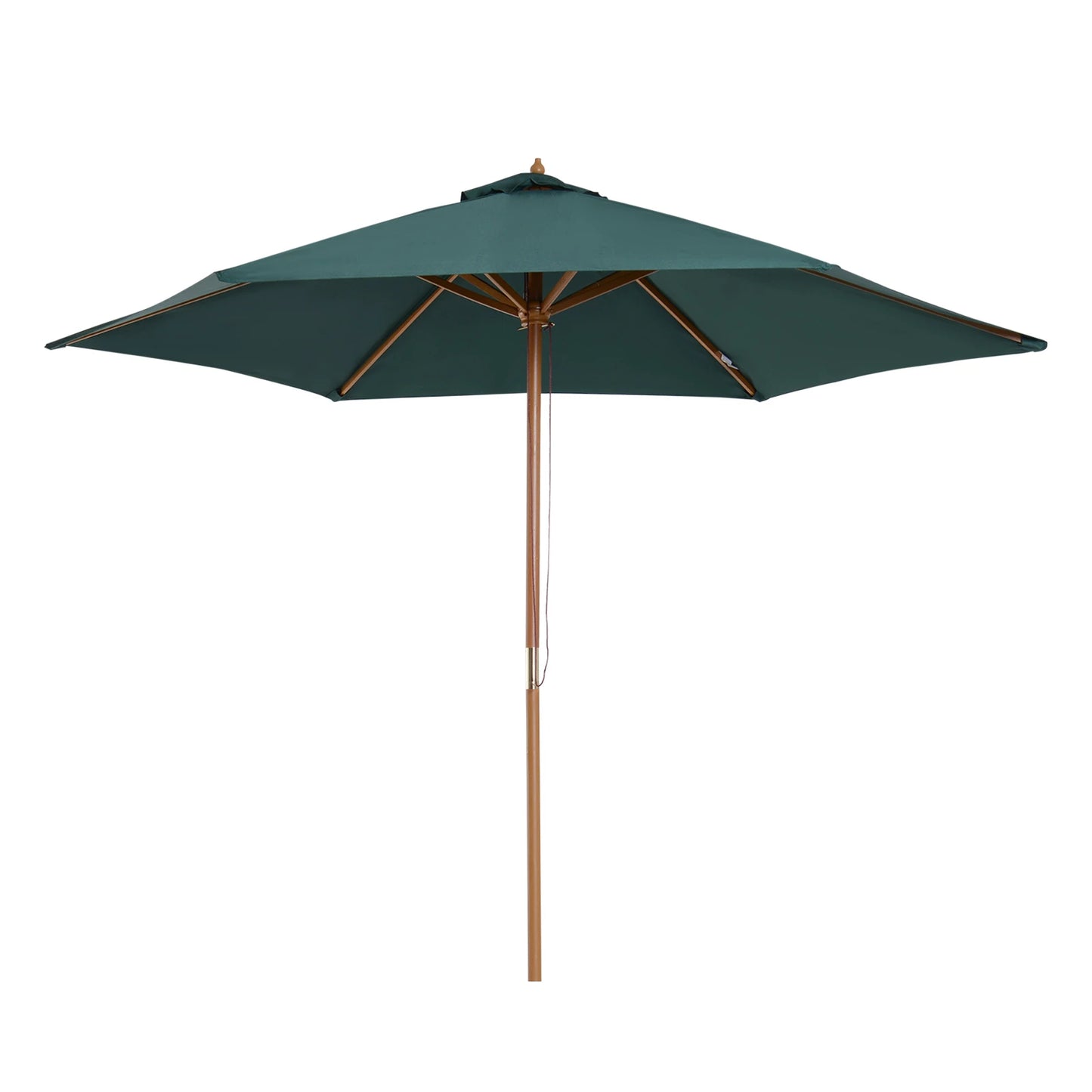 9' x 8' H Patio Umbrella, Market Umbrella with Hardwood Frame and Wind Vent, in Green