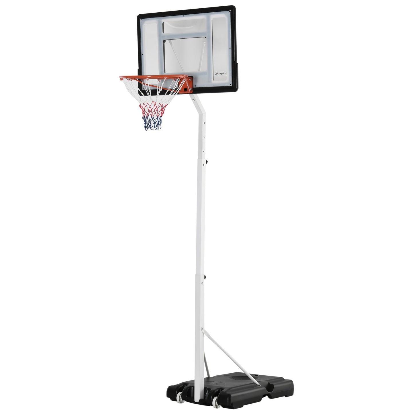 Portable Basketball Hoop, 7ft-8.5ft Height Adjustable Basketball System with Wheels & 35.5" Backboard for Youth Junior