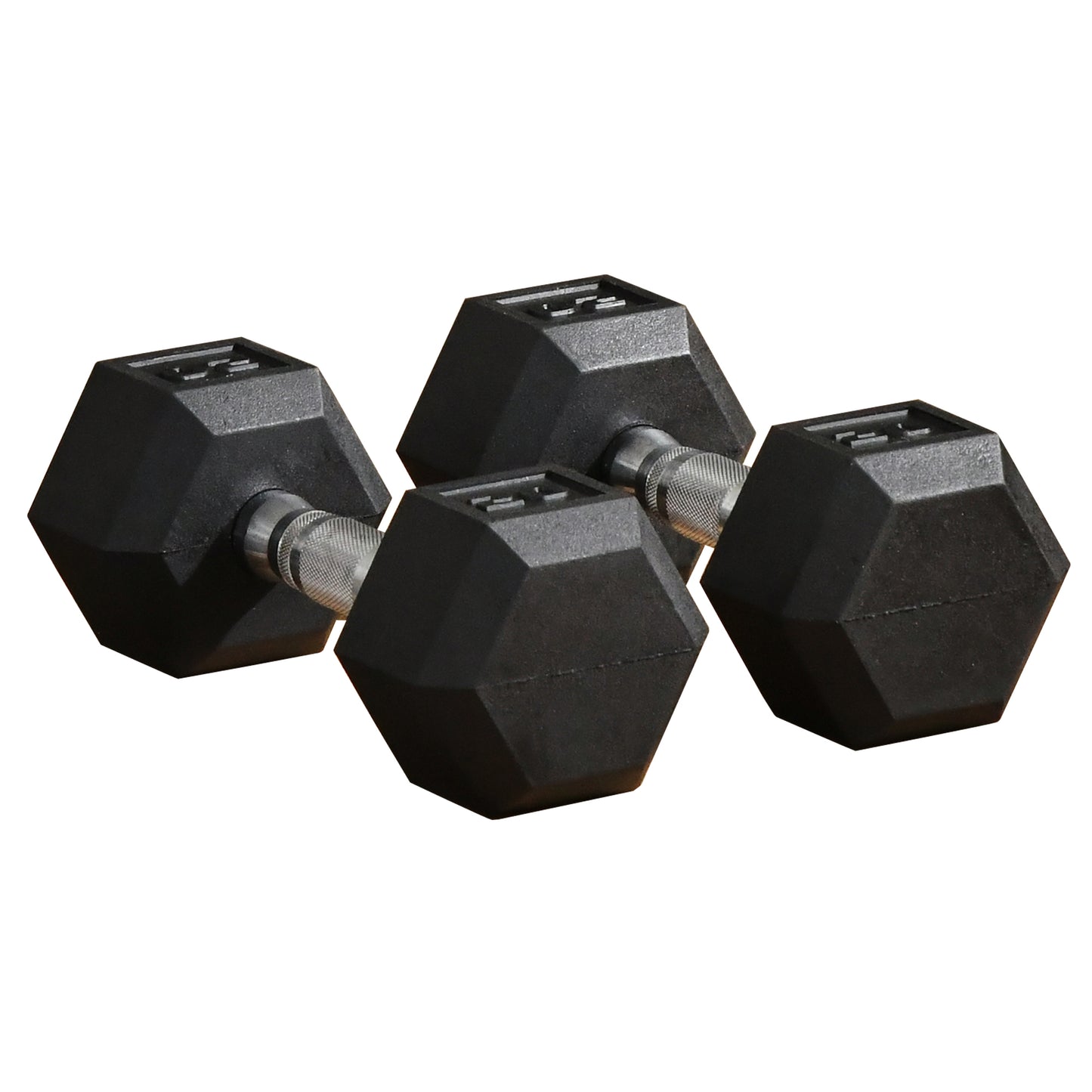 Rubber Dumbbells Weight Set, Total 40lbs(20lbs Each) Dumbbell Hand Weight for Body Fitness Training for Home Office Gym, Black