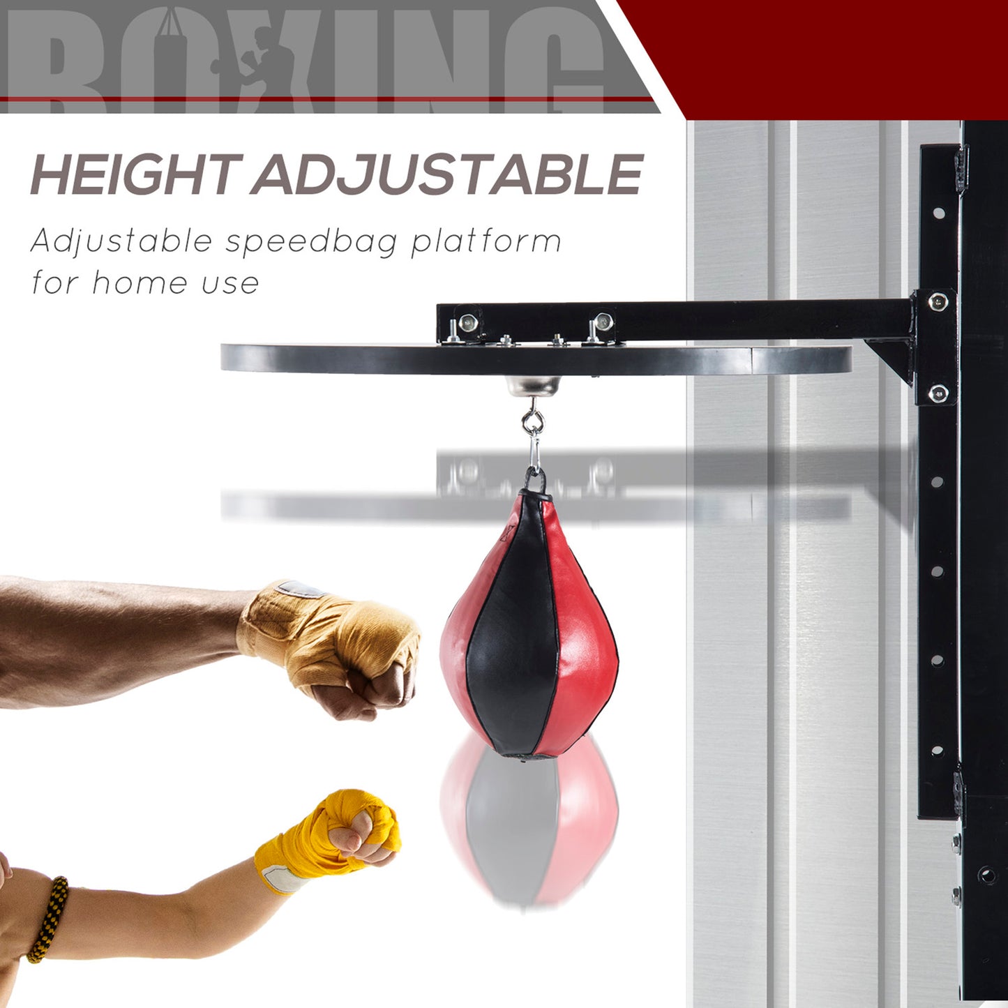 Speed Bag Platform Speedball Frame Wall Mounted Boxing MMA Workout Punching Bag