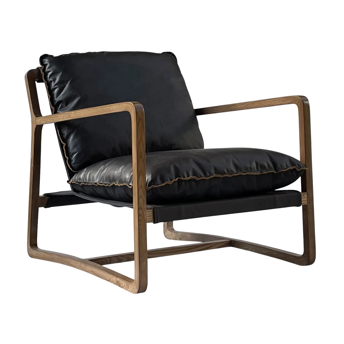 Oskar Club Chair - Black Leather