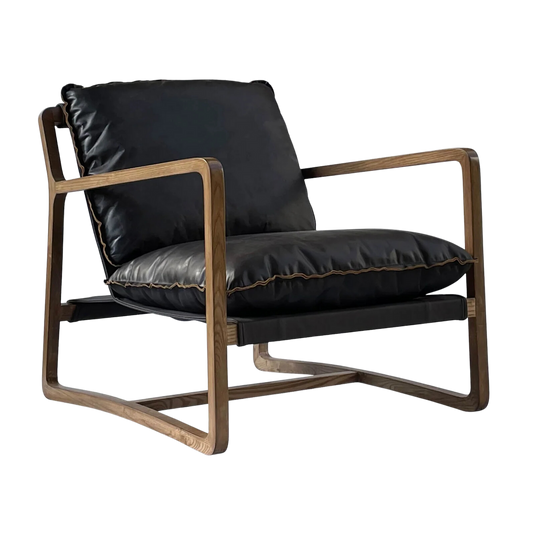 Oskar Club Chair - Black Leather