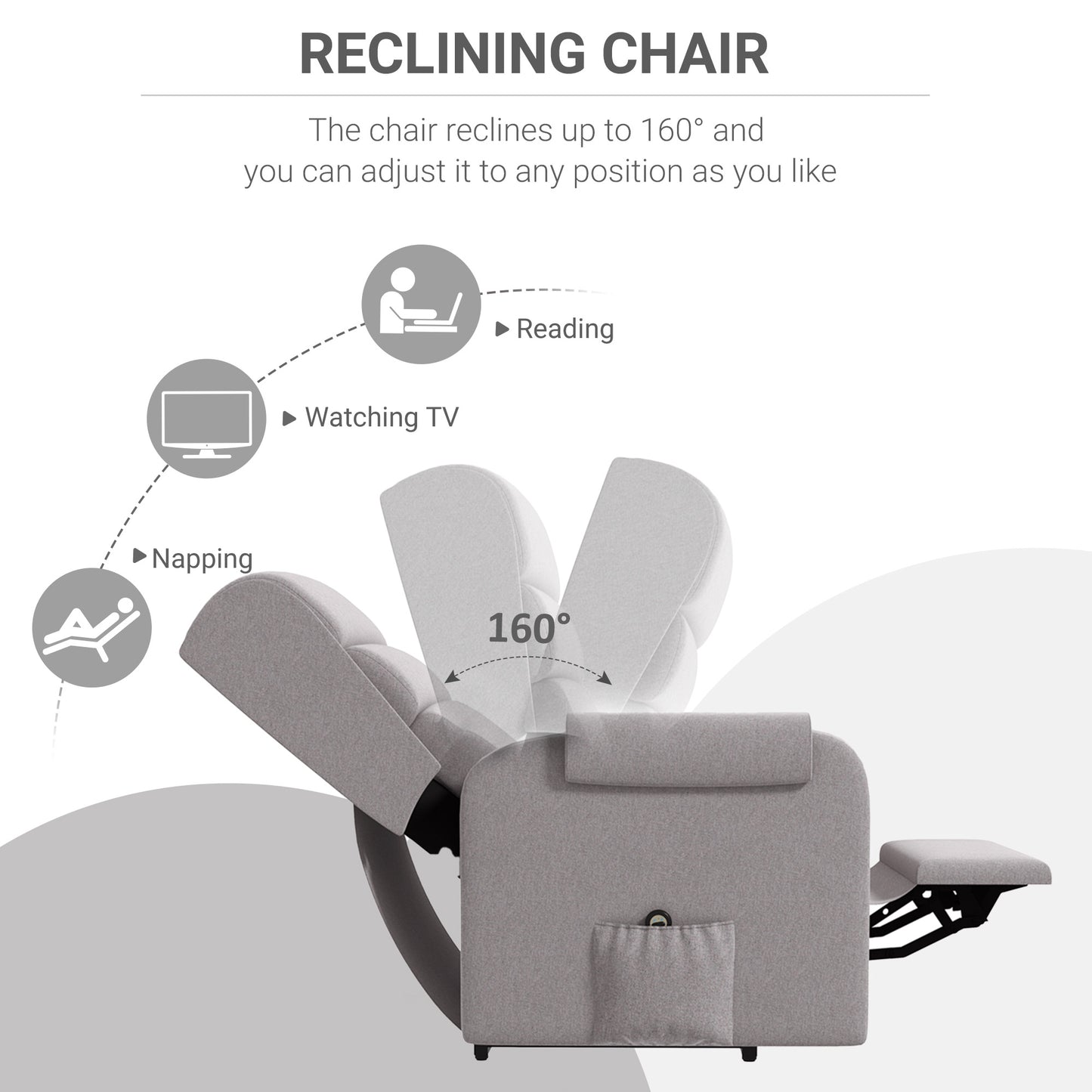 Lift Chair for Elderly, Power Chair Recliner with Footrest, Remote Control, Side Pockets for Living Room