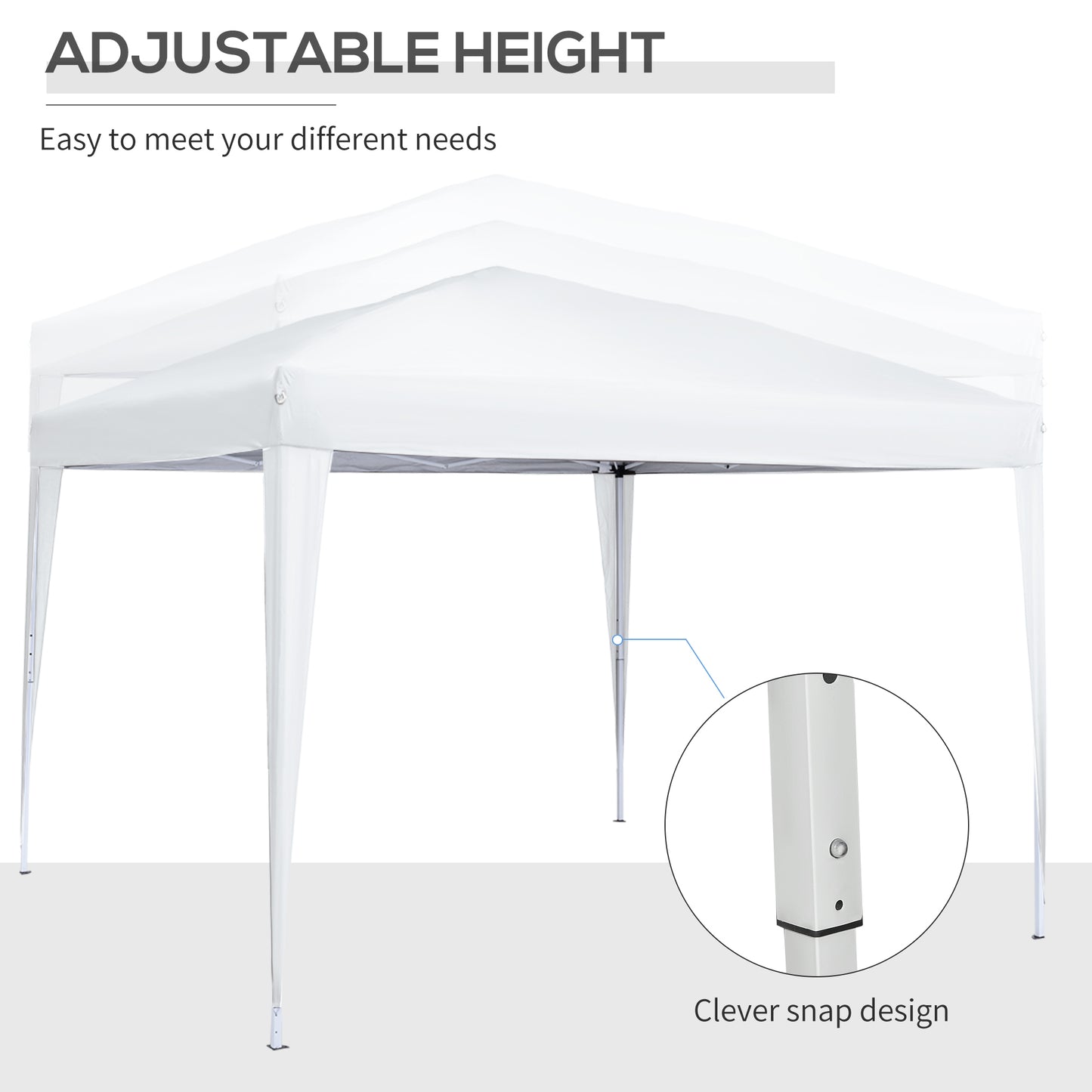 10'x10' Outdoor Pop Up Party Tent Wedding Gazebo Canopy with Carrying Bag (White)