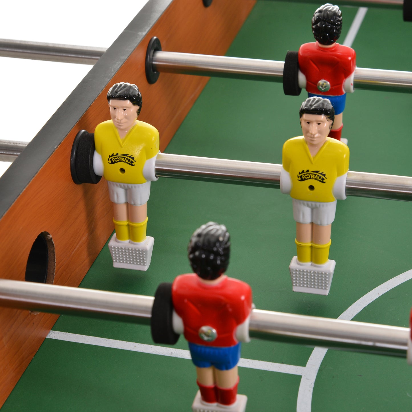 Foosball Table, 48'' Wooden Soccer Game Table, w/ 8 Rods, 2 Balls Suit for 4 Players Perfect for Arcades, Pub, Game Room