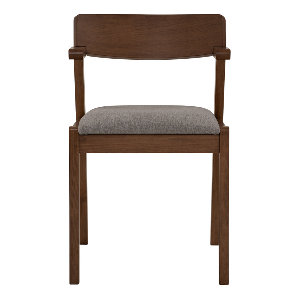 Zed Dining Chair - Walnut & Light Grey (1 PC)