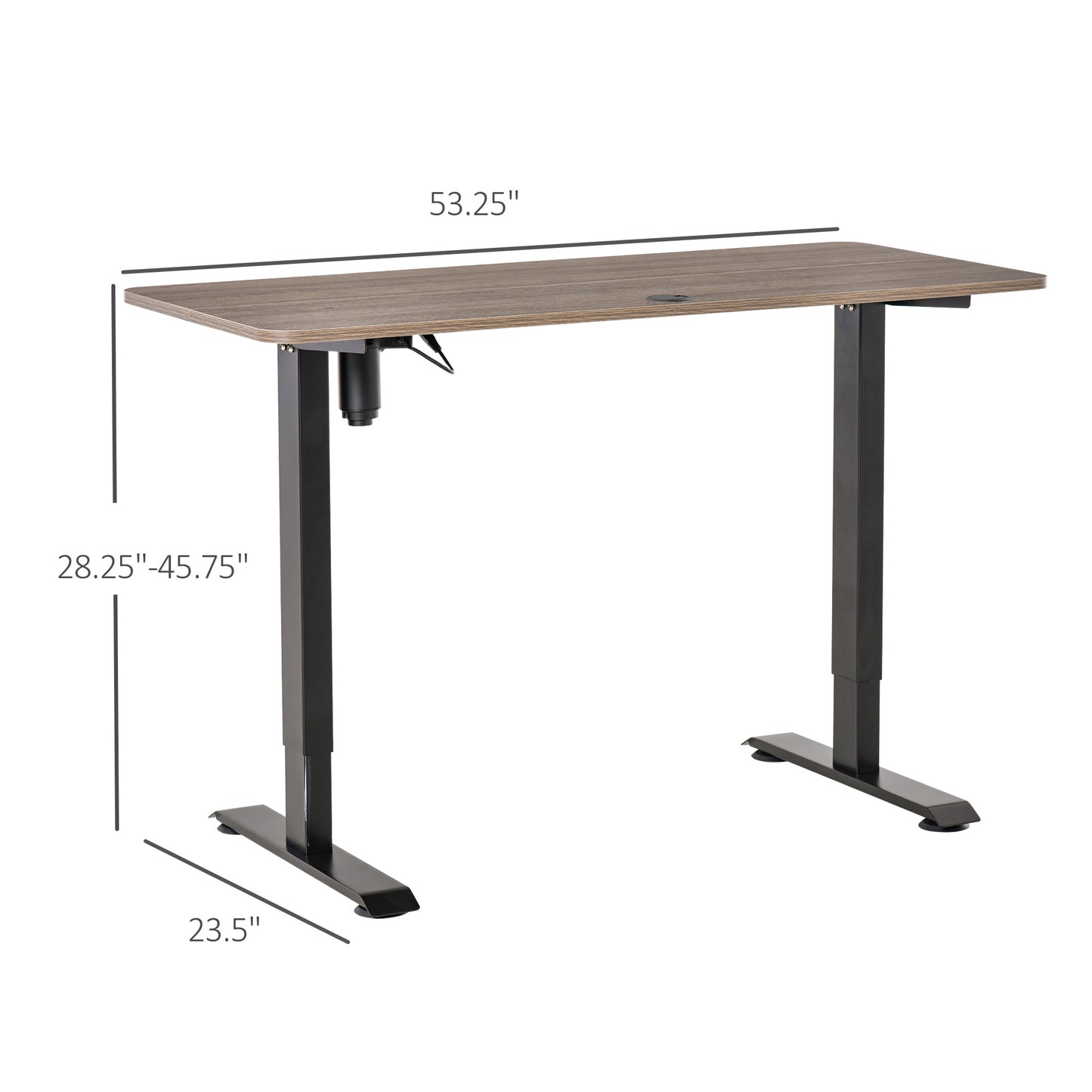 Vinsetto Electric Height Adjustable Standing Desk with 4 Memory Controller, 54 x 24 Inches Sit Stand Home Office Desk with Splice Board. Teak and Black