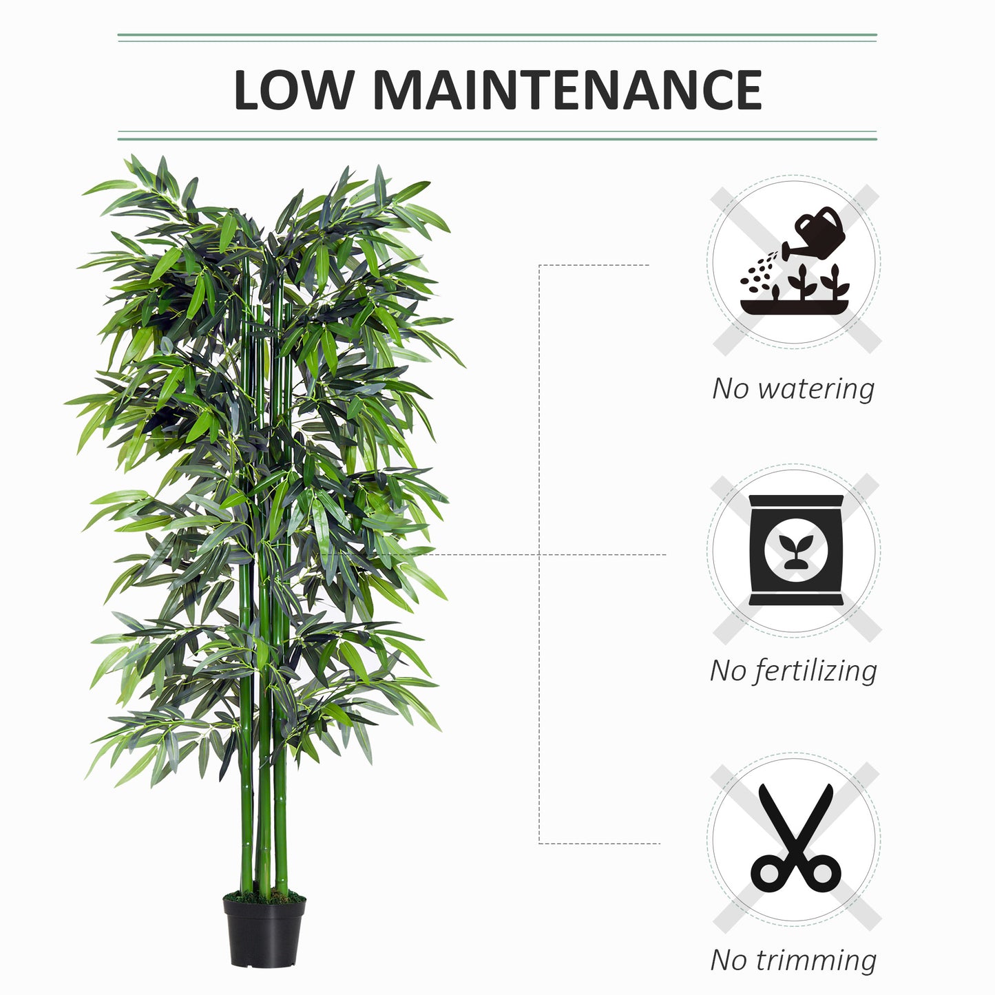 6FT Artificial Bamboo Tree Fake Decorative Plant with Nursery Pot for Indoor or Outdoor Décor