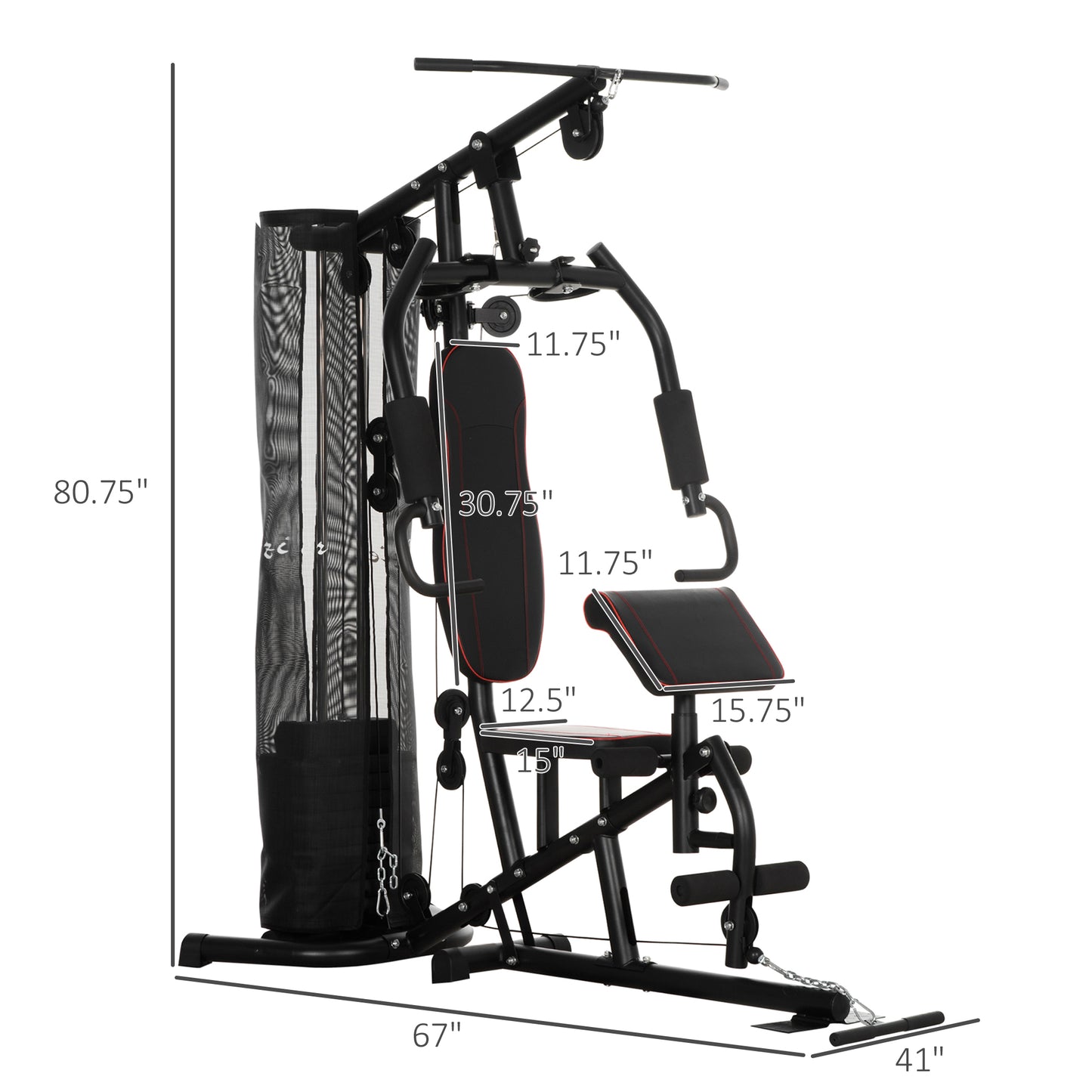 Home Gym, Multifunction Gym Equipment with 100Lbs Weight Stack for Back, Chest, Arm, Leg and Full Body Workout