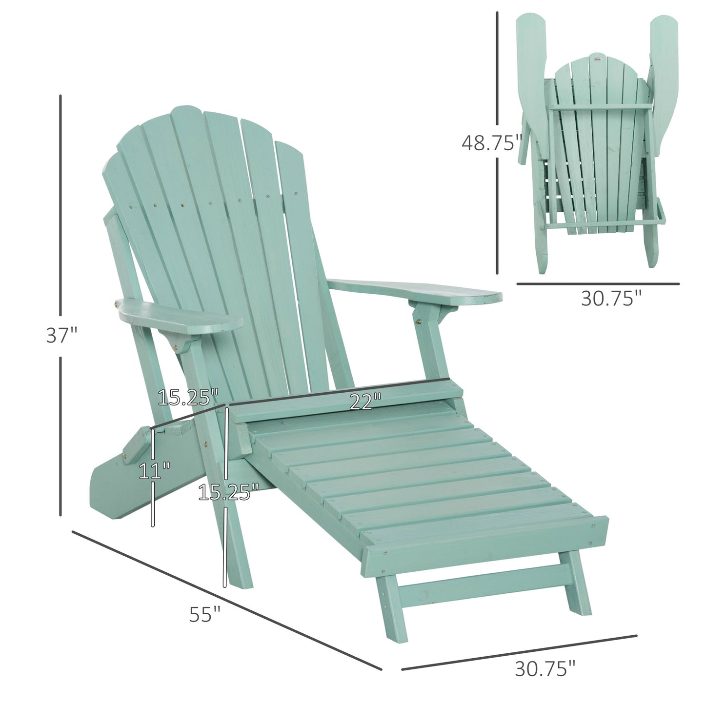 Foldable Adirondack Chair with Ottoman