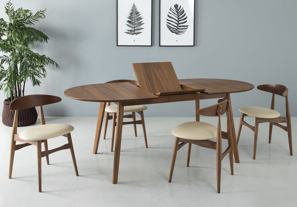 Mid-Century Modern Extendable Dining Table - Walnut