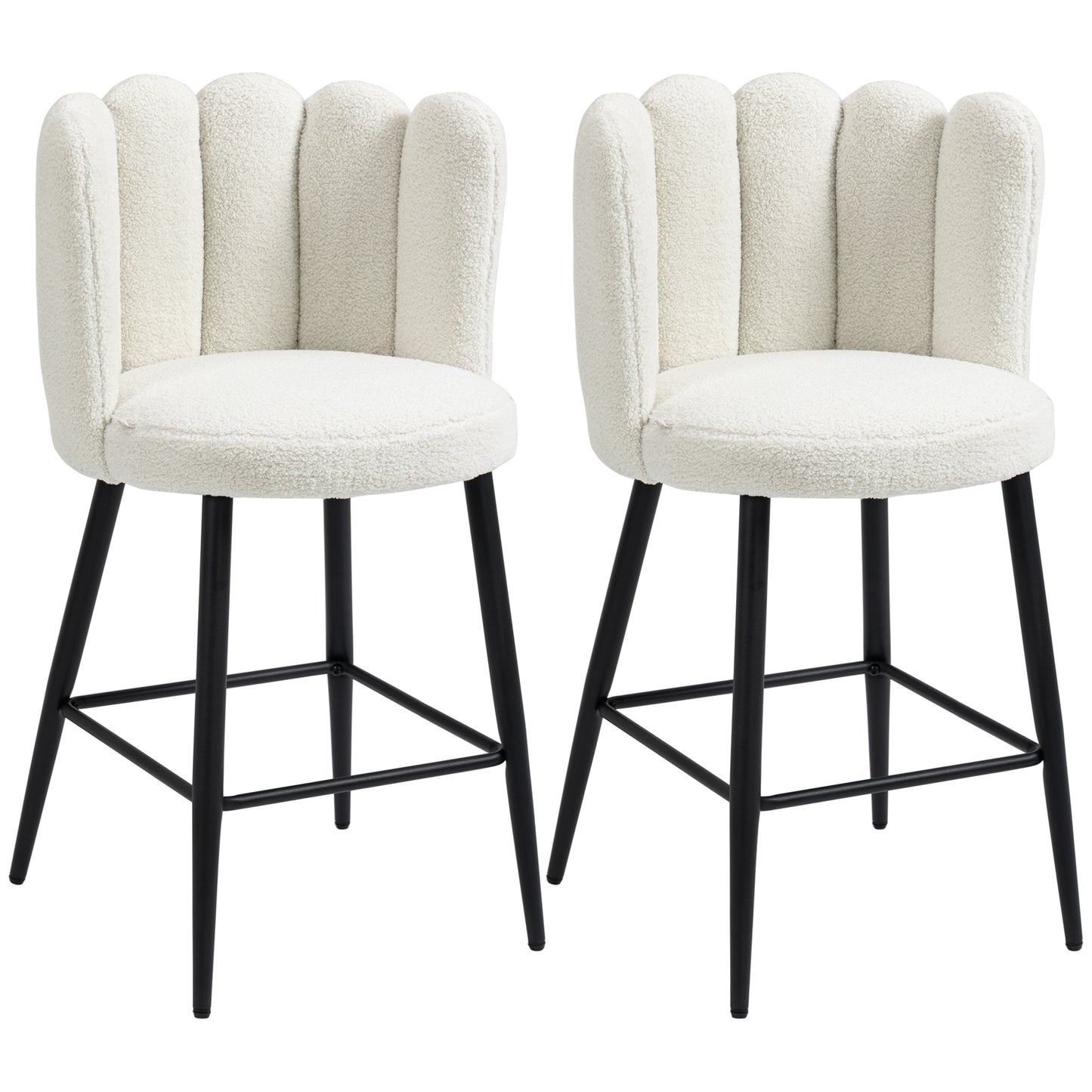 Faux Cashmere Bar Stools Set of 2 Counter Height Bar Stools