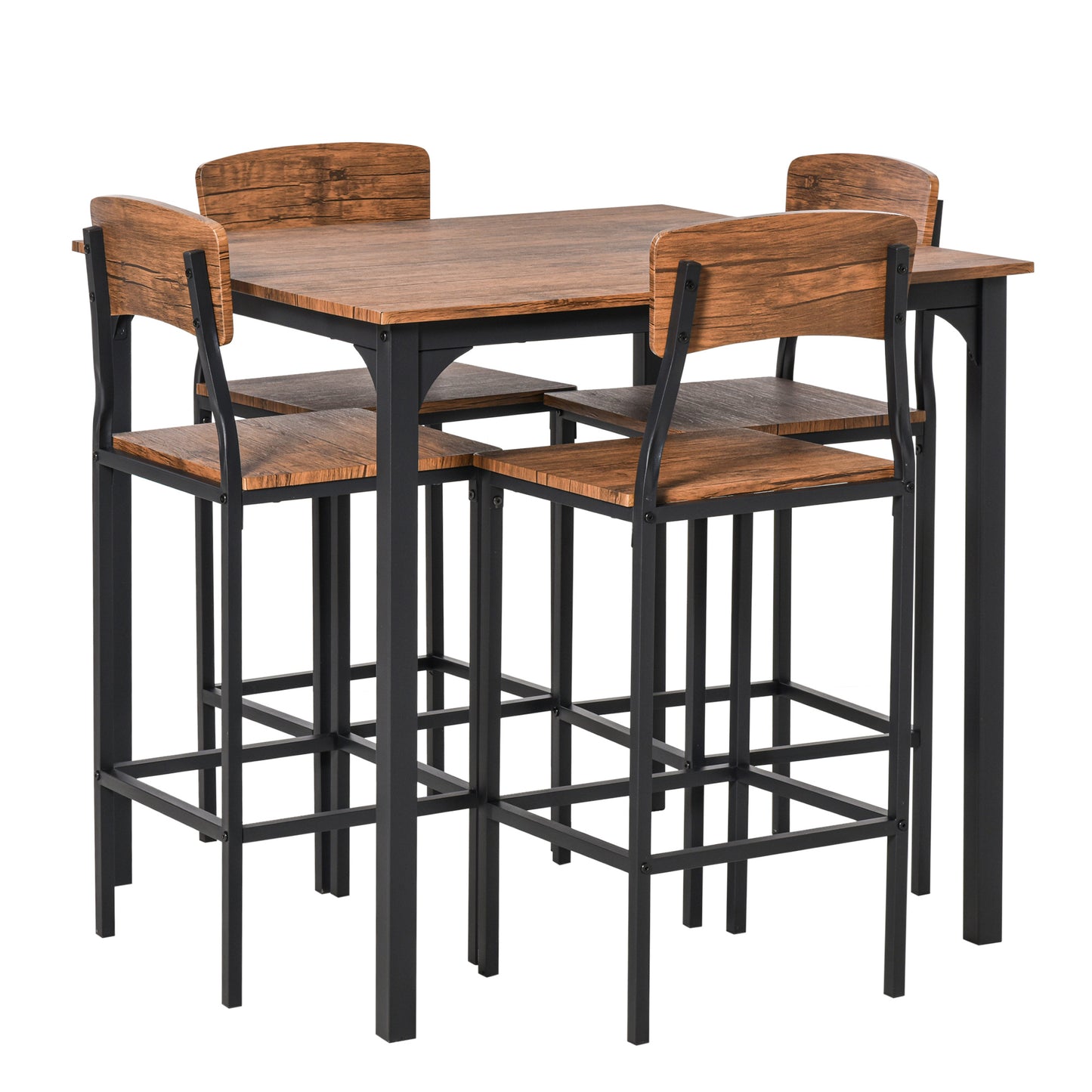 5-Piece Counter Height Bar Dining Table and Chair Set for 4