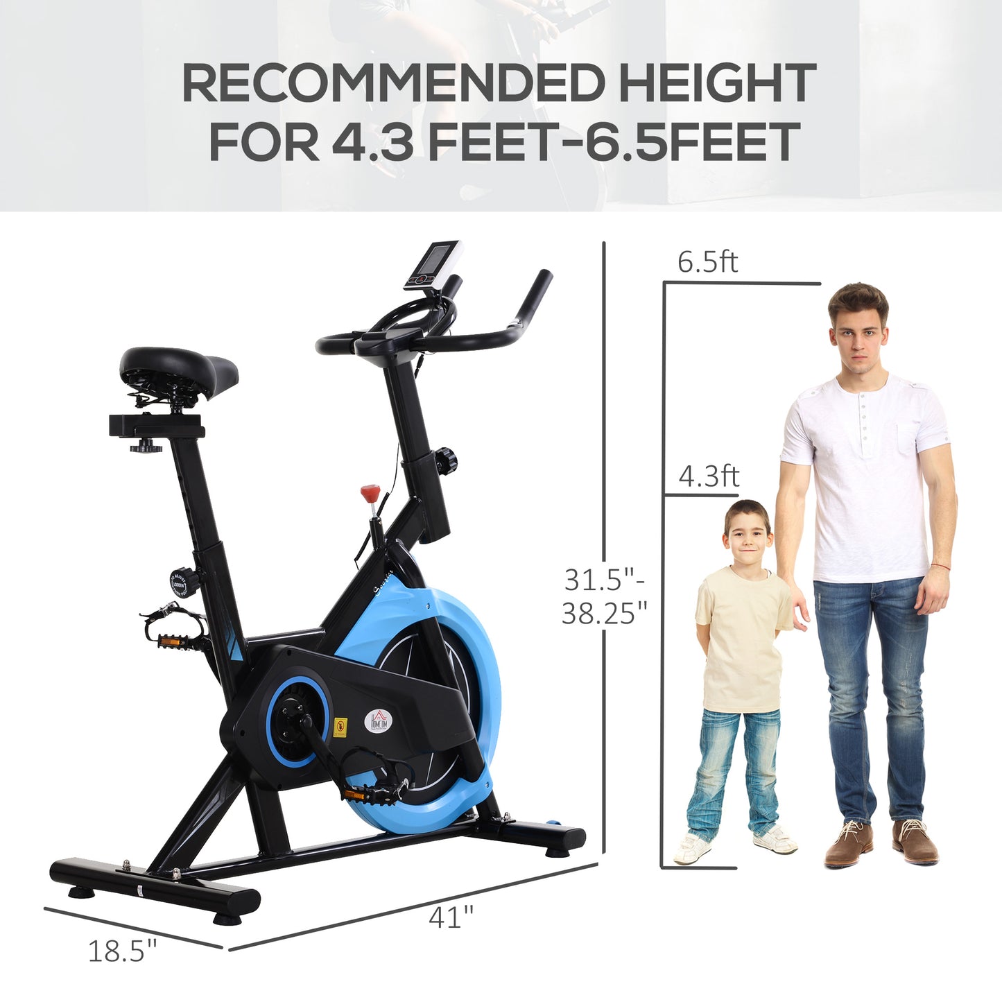 Stationary Exercise Bike, 13lbs Flywheel Belt Drive Training Bicycle, w/ Adjustable Resistance LCD Monitor