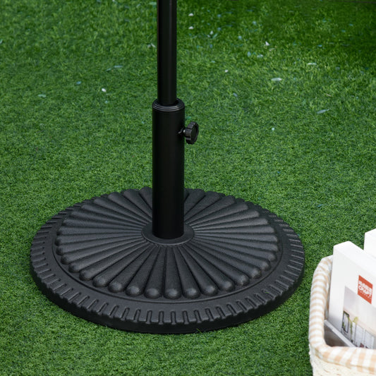 Patio Umbrella Base Stand, Round Cement Parasol Holder for Outdoor, Patio, Garden, Beach, Fits Φ1.4", Φ1.5" and Φ 2" Pole, Black