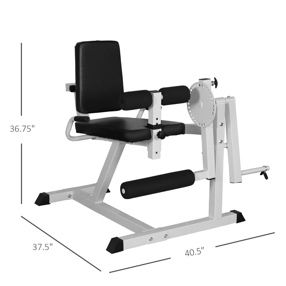 Seated Leg Extension Machine, Adjustable Leg Machine with Plate Loaded, Leg Rotary Extension, Home Gym Weight Machine