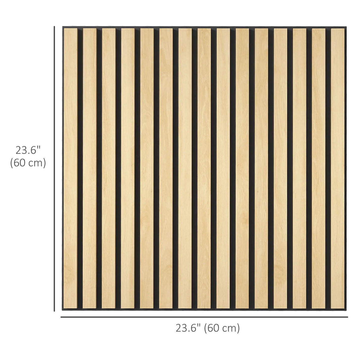 24"x24" Wood Panels Wall Decor,Sound Absorbing Slat Wall For Interior Wall Decor, in Oak