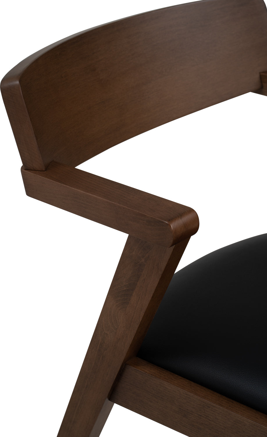 Zed Dining Chair - Walnut & Black (1 PC)