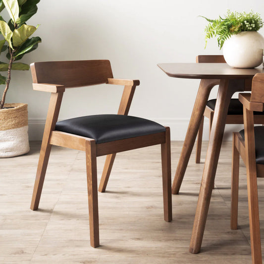 Zed Dining Chair - Walnut & Black (1 PC)