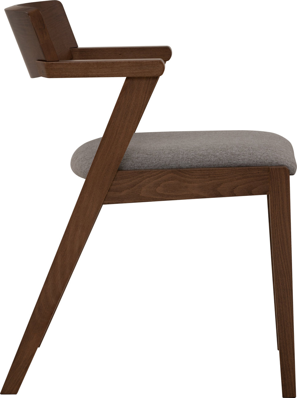 Zed Dining Chair - Walnut & Light Grey (1 PC)