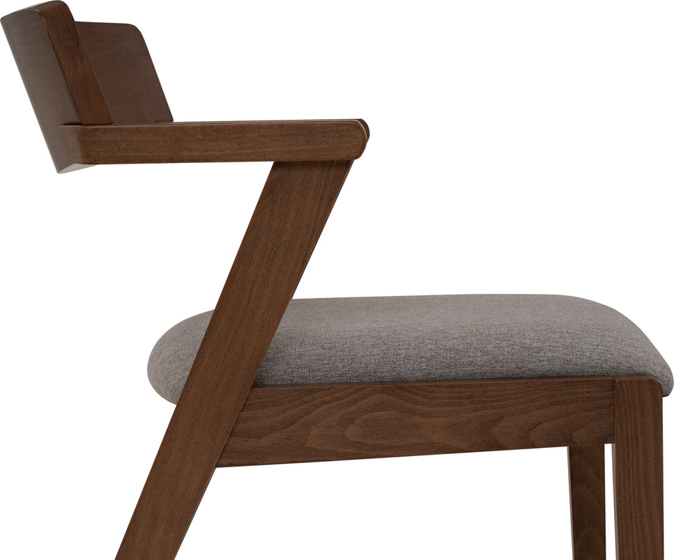 Zed Dining Chair - Walnut & Light Grey (1 PC)