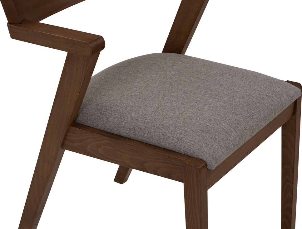 Zed Dining Chair - Walnut & Light Grey (1 PC)