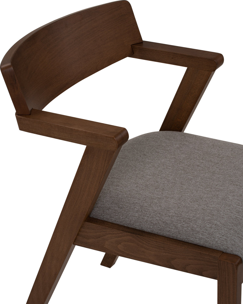 Zed Dining Chair - Walnut & Light Grey (1 PC)