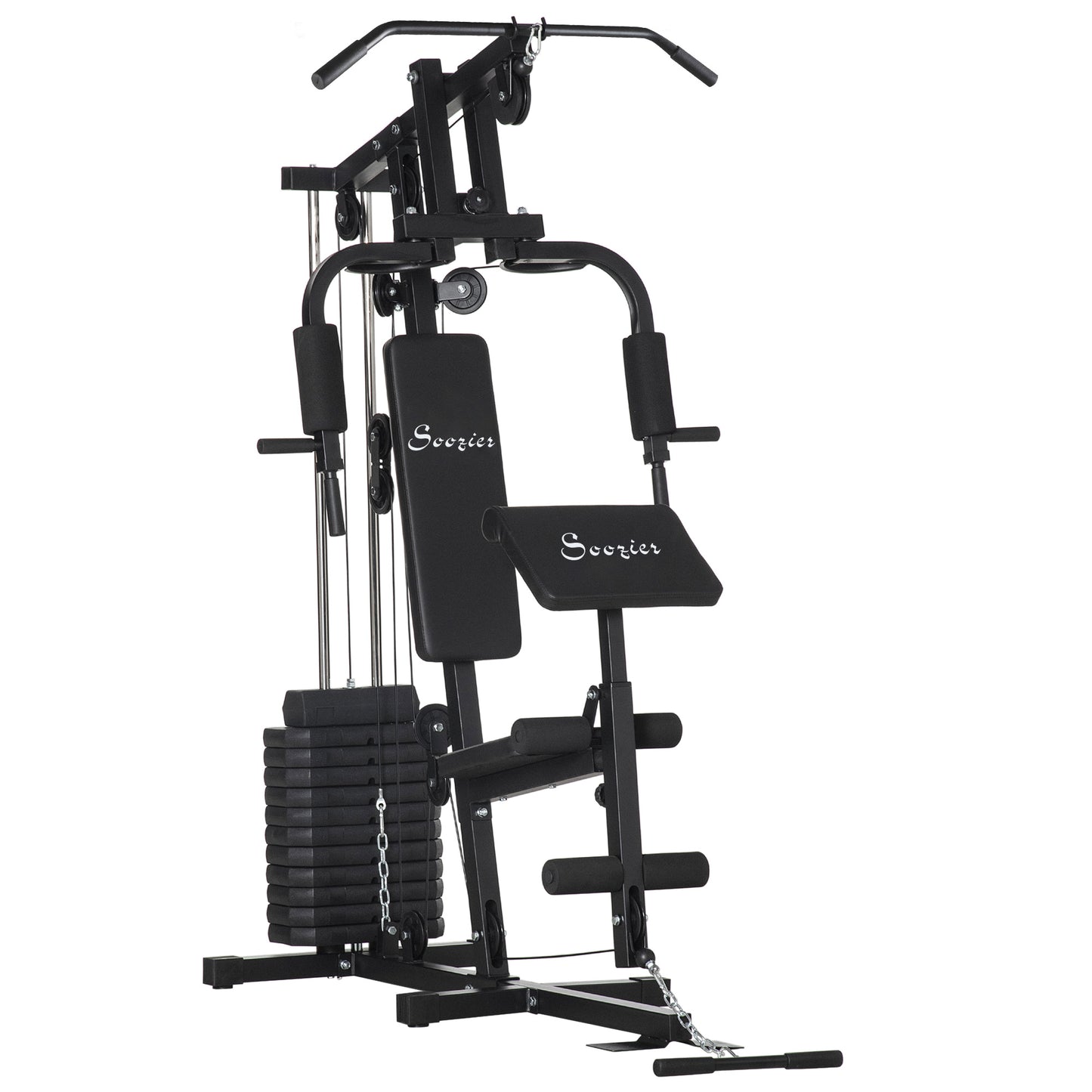 Home Gym Equipment, Multifunction Workout Machine with 145lbs Weight Stack for Full Body Workout and Strength Training