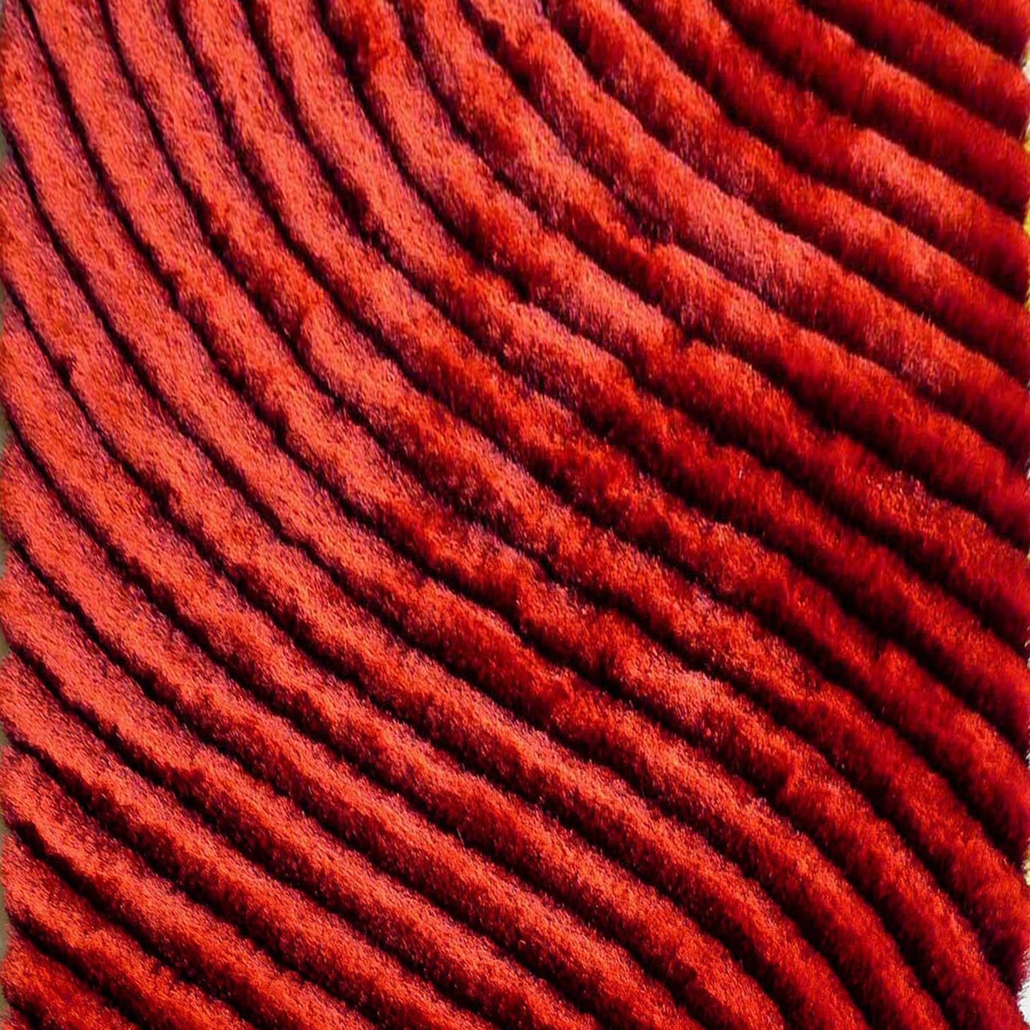 3D Shaggy Hand Tufted Area Rug - Black Red 8x11