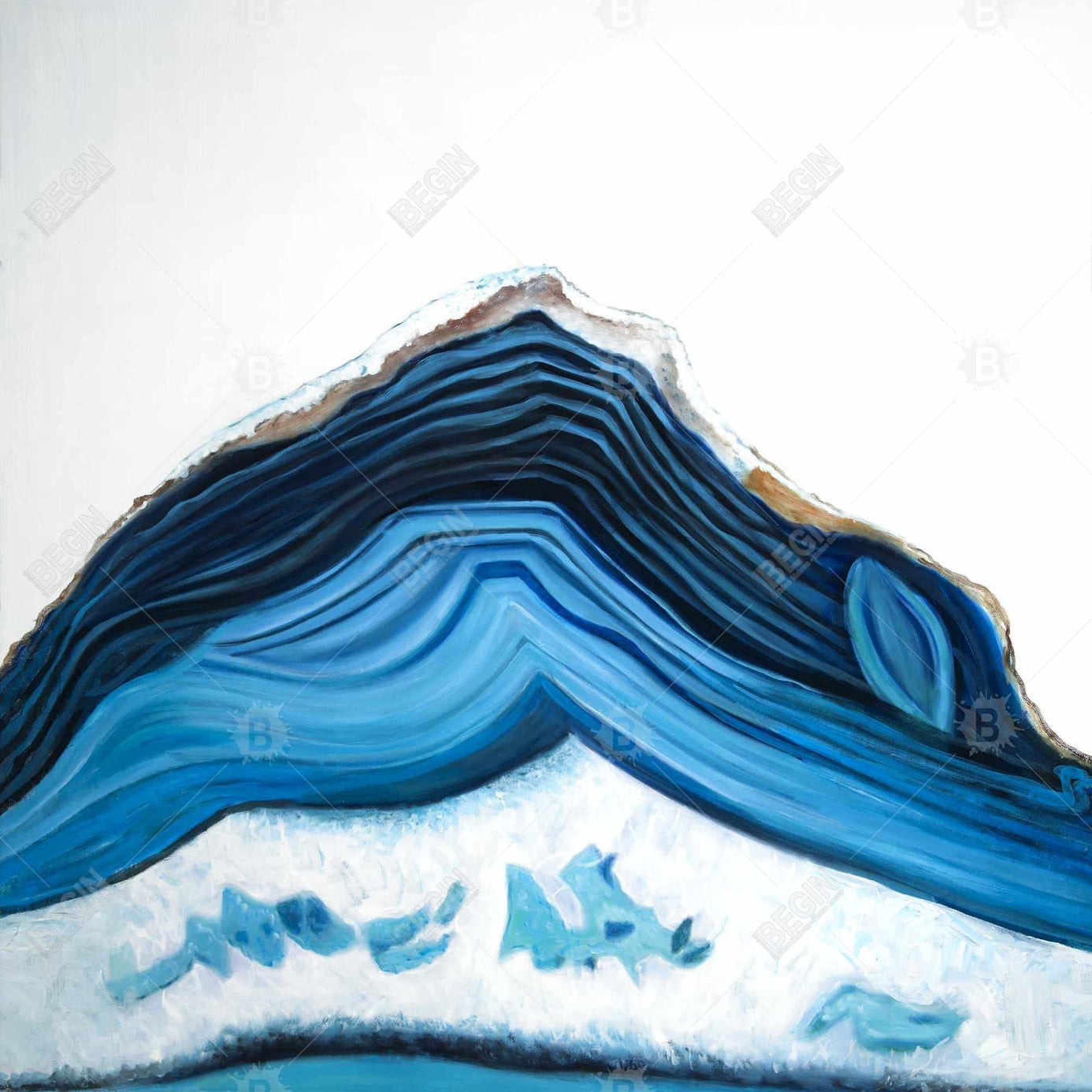 Blue Geode Profile | Indoor Pillow Cover 26" X 26"