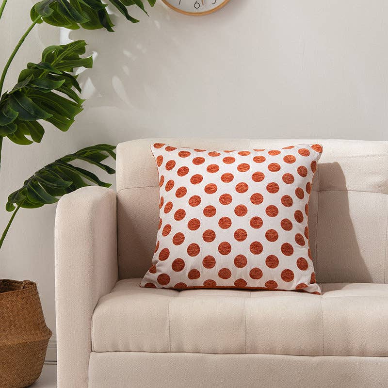 Multiple Geometric Pattern Orange Cushion Cover 18x18 Inch