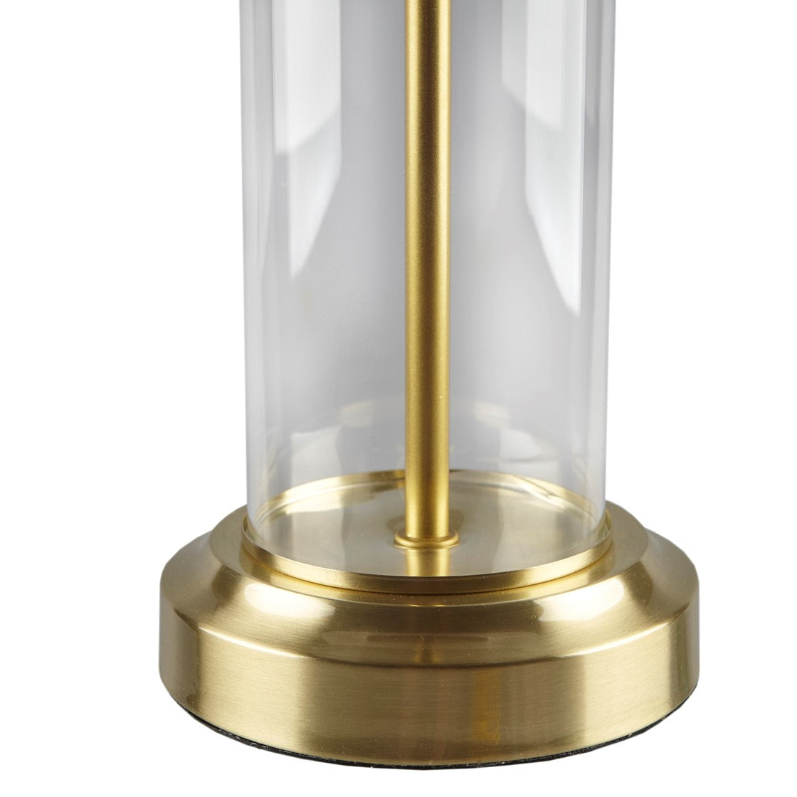 Set of 2 Clear Glass Base Table Lamp, Gold