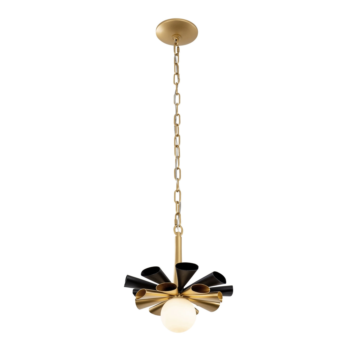 Daphne 1-Lt Small Pendant Matte Black/French Gold