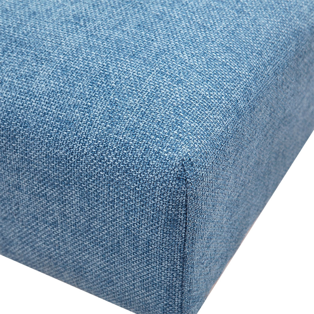 Square Upholstered Ottoman, Blue